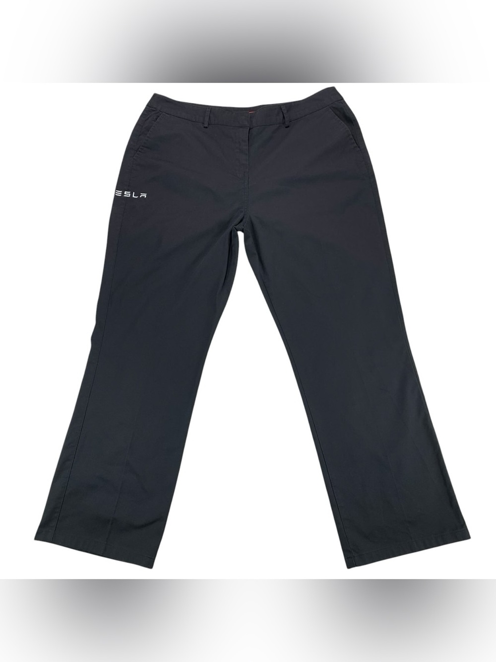 Tesla‎ Employee Uniform Pants Women 16W Black Straight Leg Workwear Logo